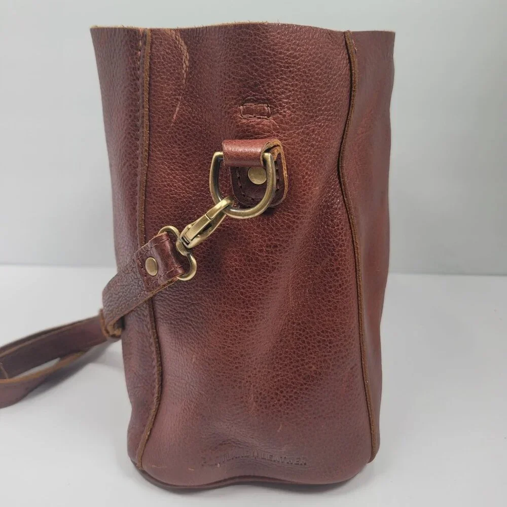 Portland Leather Co Women's Brown Leather Crossbody Bag - Picture 4 of 12